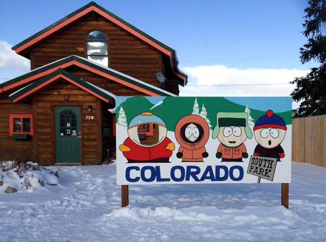 Fairplay, CO, aka South Park. Cartman's face is missing.